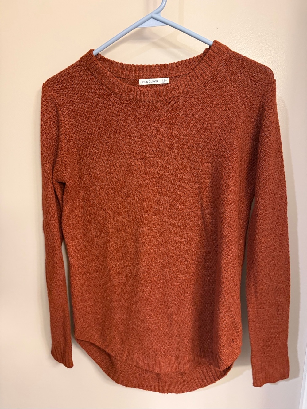 Pink Clover Burnt Orange Crewneck Sweater